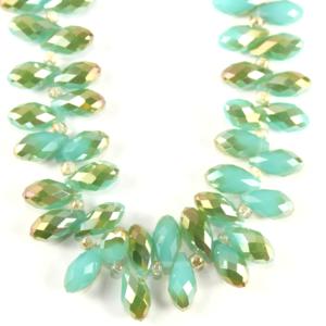 Chinese 6x12mm Crystal Drop - Turquoise Green AB